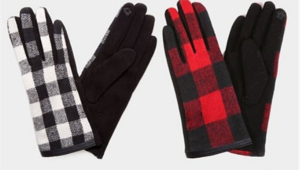 Buffalo Check Smart Touch Gloves